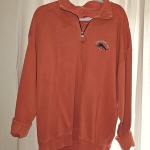TOMMY BAHAMA RELAX YACHT ORANGE HALF ZIP‎ PULLOVER XL/TG 100% COTTON